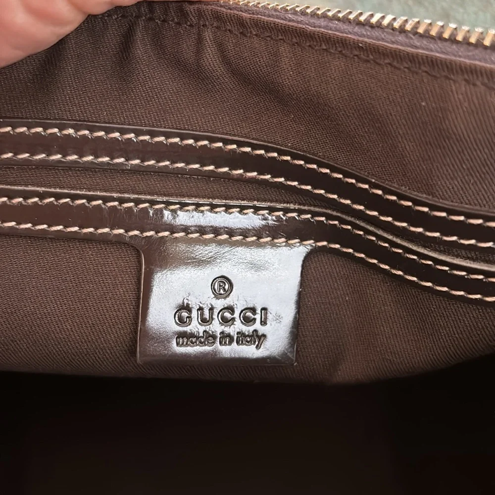 GUCCI GG C Canvas Limited Edition Heart Pattern Boston Bag Brown Leather NWOT - Picture 13 of 15